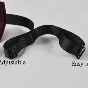 Burgundy Wine Red Cotton Bow tie Elastic Suspenders Braces Pocket Square Hanky Handkerchief for Men / Youth / Boys Kids / Baby Infant image 5