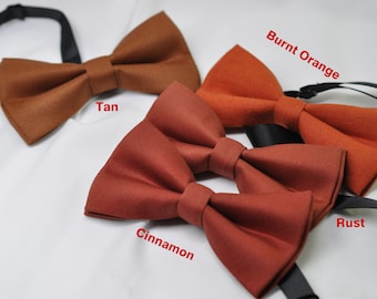 Cinnamon Rust Burnt Orange Tan Terracotta Red Brown Bow tie Bowtie for Men Adult / Youth Teenage / Boy Kids / Toddler Baby Infant