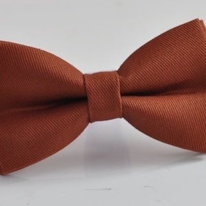 Rust Rusty Redish Brown Cotton Bow tie Bowtie matched Elastic Suspenders Braces for Men / Youth Teenage/ Boys Kids / Baby Infant Toddler Bow tie only