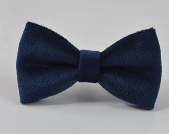 Dark Emerald Green Velvet Brown Leather Bow Tie Men / Teenge