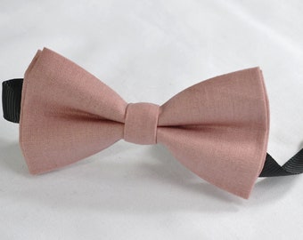 Warm Dusty Pink Cotton Pretied Bow tie Bowtie for Baby infant Toddler / Kids Boy / Youth Teenage / Men Adult