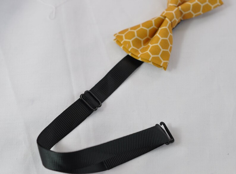 Black Elastic Suspenders Braces for Baby infant  Boy Kids  Youth Teenage  Men Yellow Bees Honeycomb Honey Comb Print Cotton Bow tie