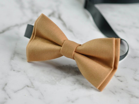 Men Women 100/% Cotton Matte Lion Camel Pale Brown Bow Tie Bowtie Wedding Party