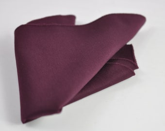 Burgundy Wine Dark Red Cotton Pocket Square Wedding Formal Hanky Handkerchief for Men / Youth / Boy Kids / Baby Infant Toddler