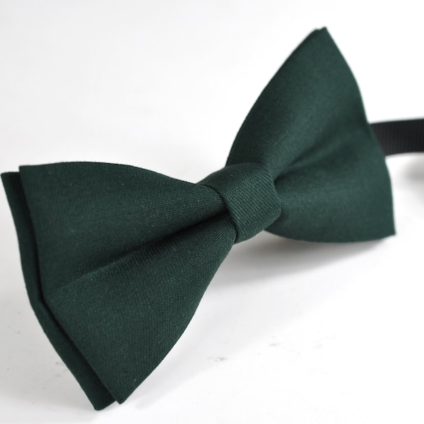 Dark Emerald Green Bottle Green Pretied Cotton Bow tie Bowtie for Men Adult / Youth Teenage / Boy Kids / Toddler Baby Infant