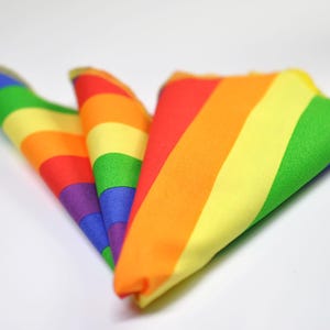 Men Men&#39;s 100% Cotton Rainbow Colorful Handmade Pocket Square for Wedding Formal Hanky Handkerchief
