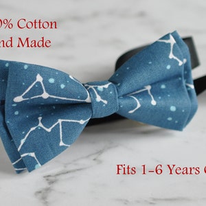 Niño niños bebé bebé niños estrellas constelación mapa algodón azul lazo lazo Bowtie 1-6 años de edad fiesta de bodas