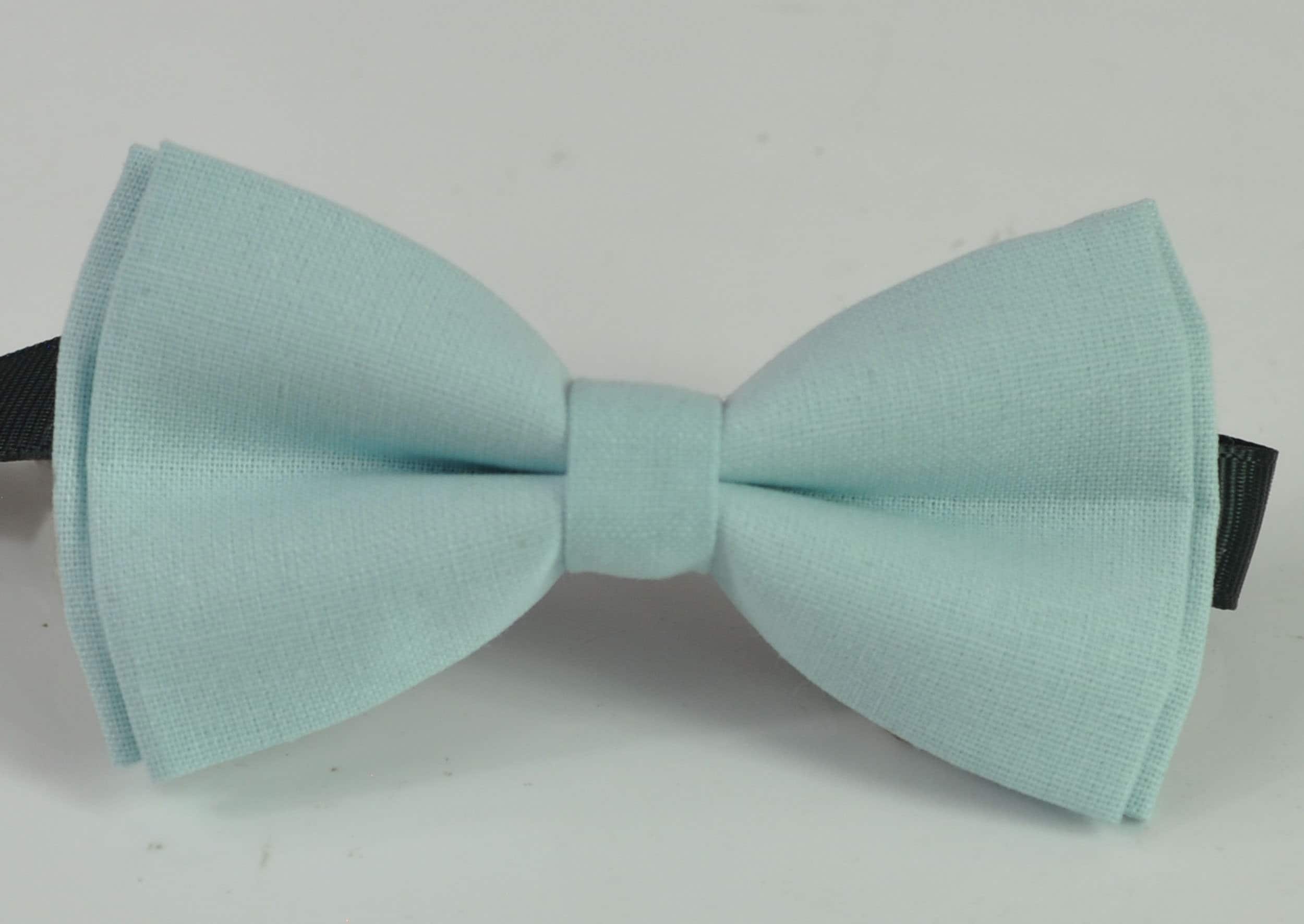Baby Blue Light Blue Cotton Bow Tie Bowtie Pocket Square Etsy