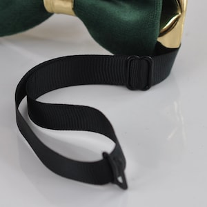 Emerald Green Velvet Gold Leather Bow tie Bowtie pocket Square Hanky Handkerchief Wedding Men / Youth / Boys Kids / Baby Infant Toddler image 5