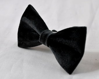 BLACK Pre tied Hand made Velvet Bow tie Bowtie for Men Adult / Youth Teenage / Boy Kids / Baby Infant Toddler