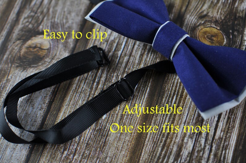 Baby Boy Kids 100/% Cotton Handmade Navy Blue AND Grey 2 Layers Bow Tie Bowtie Party Wedding Fits 1-6 YEARS OLD