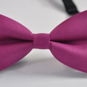 Magenta Lippenstift Purple Cotton Pretied Katoen Vlinderdas Bowtie voor mannen volwassene / jeugd tiener / Jongen Kids / Peuter Baby Baby