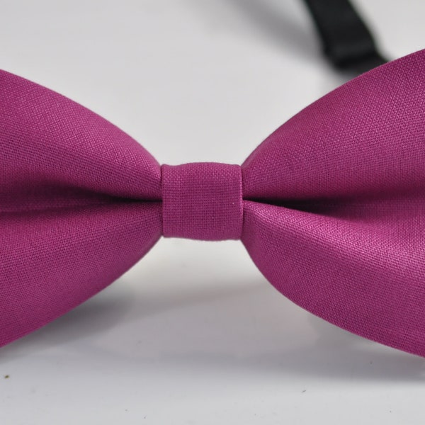Magenta Lipstick Purple Cotton Pretied Cotton Bow tie Bowtie for Men Adult / Youth Teenage / Boy Kids / Toddler Baby Infant