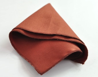 Cinnamon Terracotta Red Brown Cotton Pocket Square Wedding Formal Hanky Handkerchief for Men / Youth / Boy Kids / Baby Infant Toddler