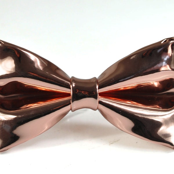 Rose Gold Golden Shining Faux Leather PVC Bow Tie Bowties Wedding Party for Men / Youth Teenage / Boy Kids / Baby Infant