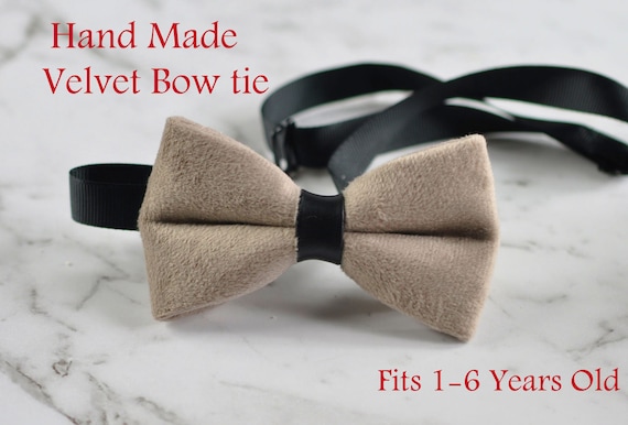 Baby Kids Boy Solid Baby Pink Velvet Bowtie Bow Tie 1 to 6 Years Old Wedding
