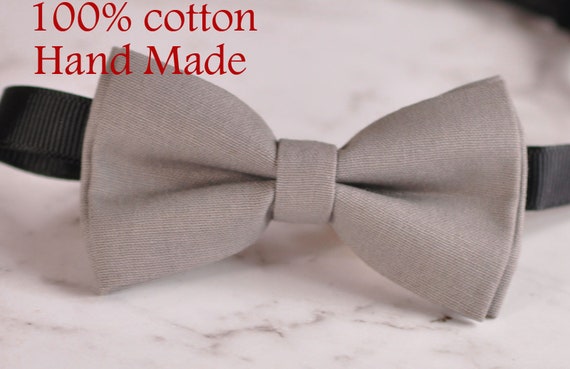 Men Women 100/% Cotton Grey Gray White Stars Craft Bow Tie Bowtie Wedding Party