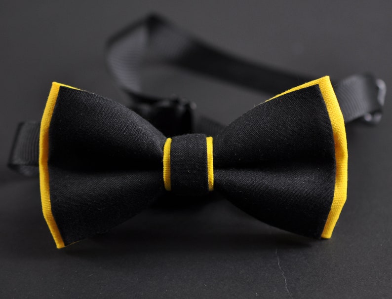 100/% Cotton Yellow Black Pretied 2 Layers Bow Tie Bowtie For Men Youth Teenage Kids Boy Baby Infant Children Wedding Party