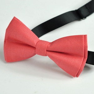 Koraal rood Pinky rode Flamingo kleur 100% katoen Pretied strikje Bowtiefor Baby Baby / pagina Boy Kids peuter / Teenage jeugd / volwassenen