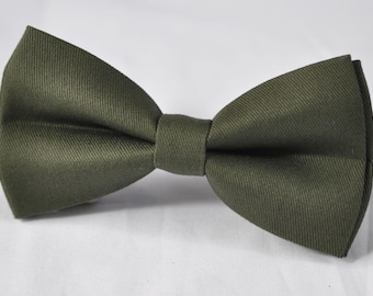 Olive Green Army Green Cotton Pretied Cotton Bow tie Bowtie for Men Adult / Youth Teenage / Boy Kids / Toddler Baby Infant