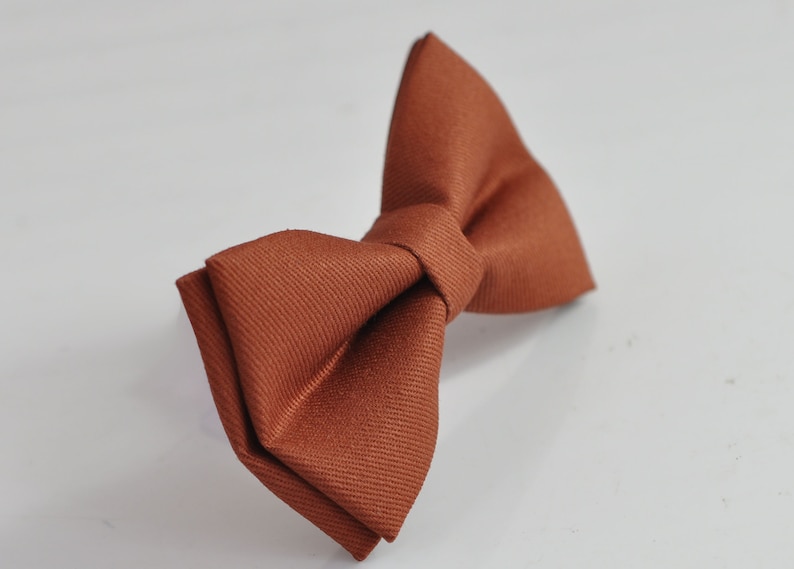 Rusty Rust Red Brown COTTON Bow tie Bowtie matched pocket Square Hanky Handkerchief Wedding for Men / Youth / Boys Kids / Baby Infant image 4