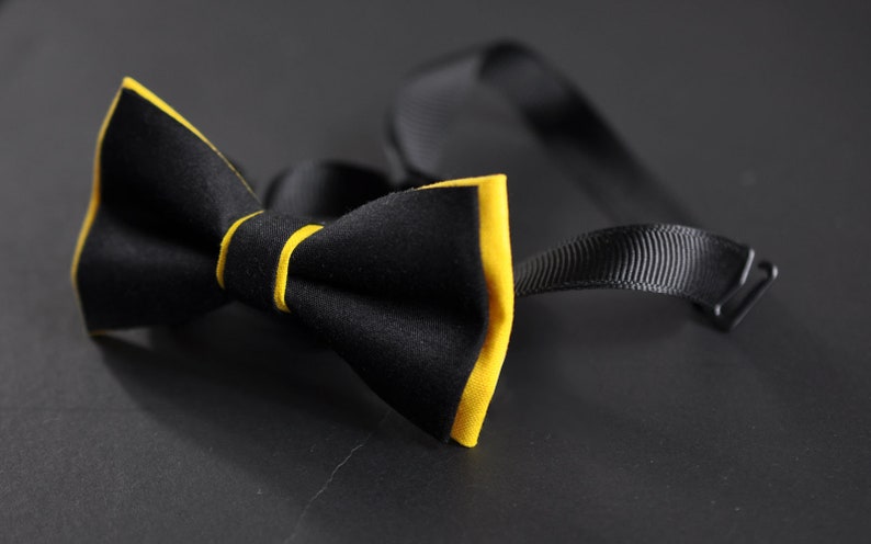 100/% Cotton Yellow Black Pretied 2 Layers Bow Tie Bowtie For Men Youth Teenage Kids Boy Baby Infant Children Wedding Party