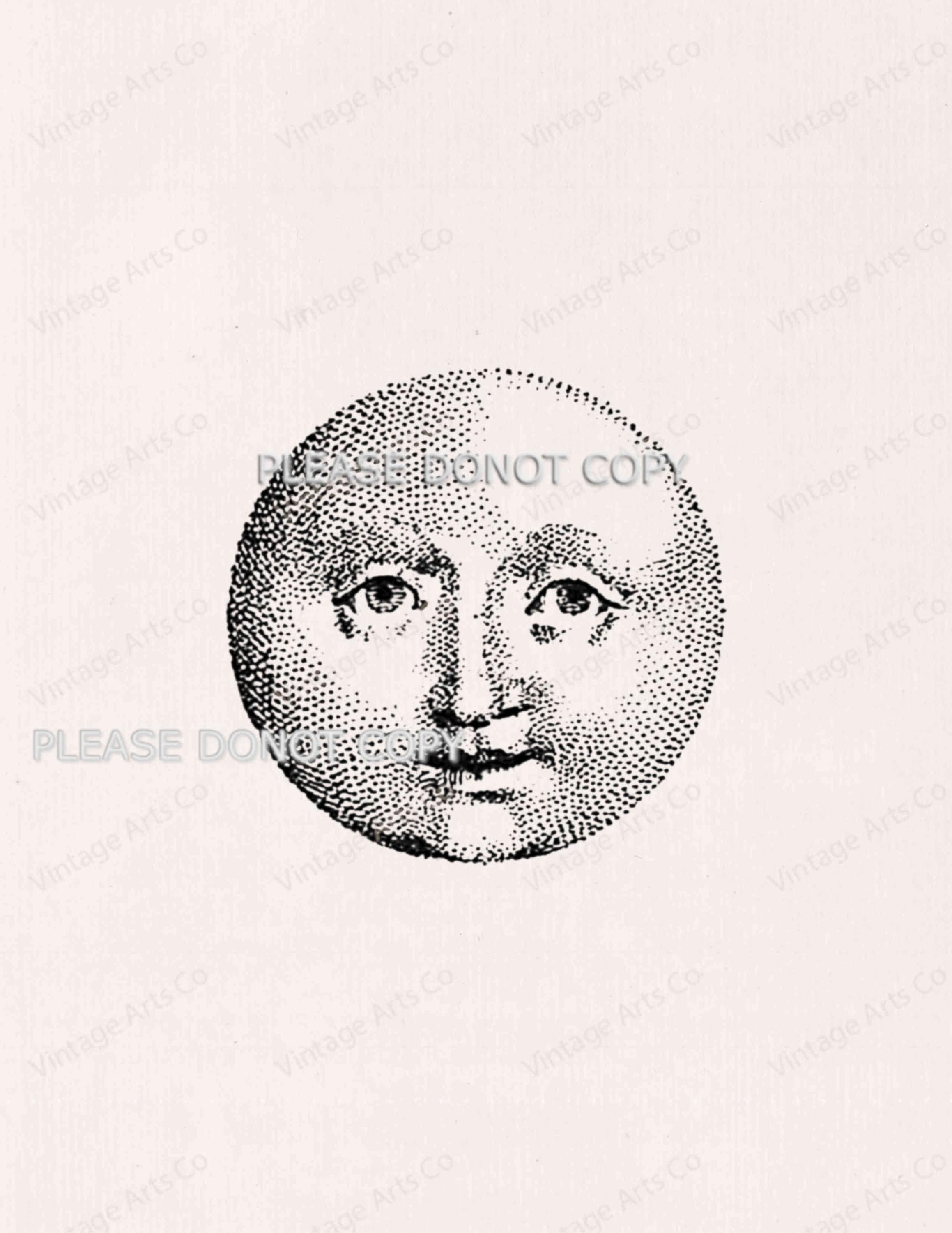 Vintage Moon Illustration