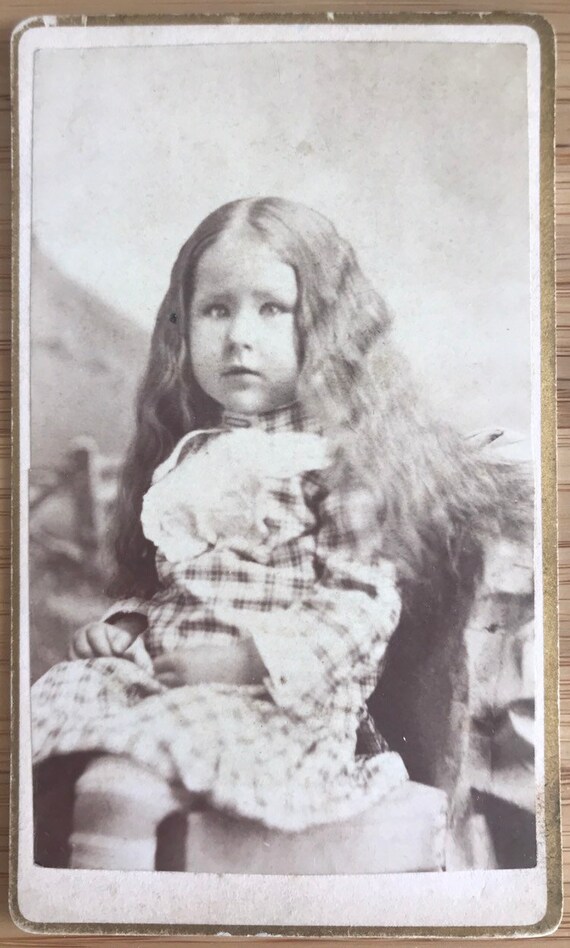 Antique Cdv Photo Little Girl Long Hair Beautiful Pretty Girl Etsy