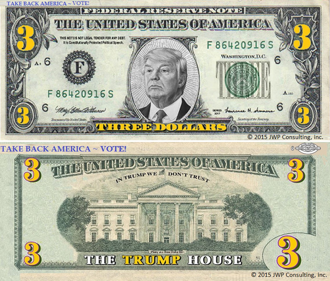 100 Trump Three Dollar Bills | Etsy