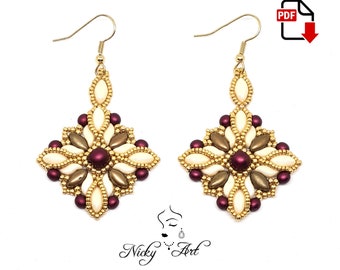 Daya Earrings - beading pattern