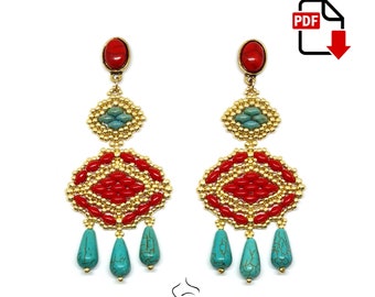 Raja Earrings- beading pattern