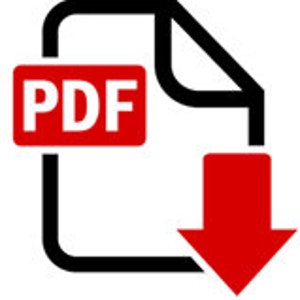 K&ouml;nnte beinhalten: Ein schwarzes und rotes PDF-Symbol mit einem nach unten zeigenden roten Pfeil. Die Buchstaben "PDF" stehen in wei&szlig;em Text in einem roten Rechteck. Das Symbol stellt ein herunterladbares PDF-Dokument dar.