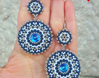 In Circle Earrings - beading pattern