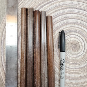 1.3 - 1.4 cm dia, Black Bamboo hollow dowels, Qty: 5