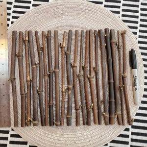Thin, 9&quot; Black Bamboo pieces for arts and crafts, qty 20