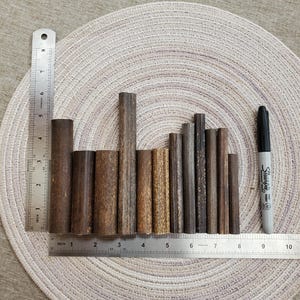 Short Black Bamboo hollow pieces -  Variety assortment - Qty 12