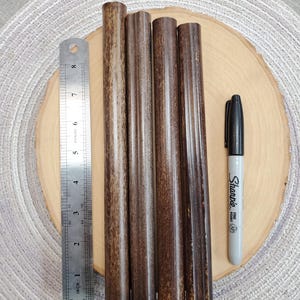 1.9-2.0 cm diam hollow Black Bamboo dowels, Qty: 4