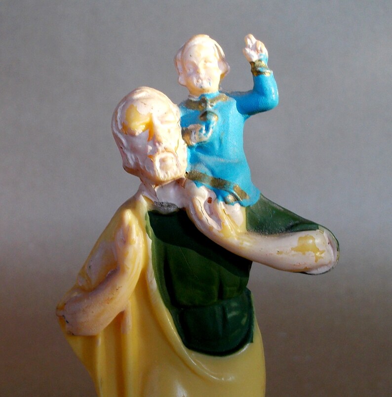 St Christopher Child Jesus Car Statue 1950's Etsy