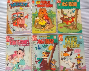 6 Hanna Barbera Yogi Bear, Quick Draw McGraw, Flintstones Parade Comics All Very Clean and Intact