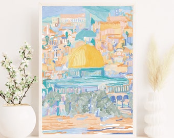 Digital Art AL AQSA, Printable Art, Instant Download, Islamic Art, Eid Art, Digital Download