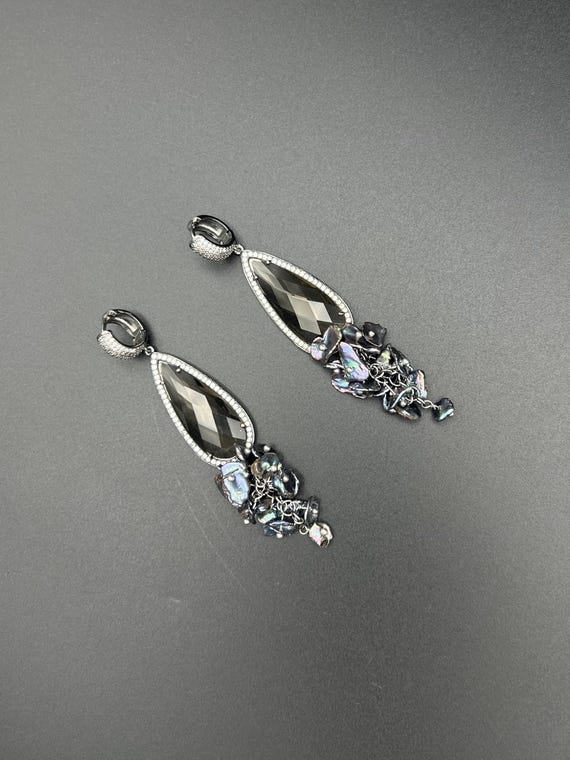 ORECCHINI PERLE NERE TAHITI 11.5 MM E DIAMANTI CT. 0.07 | Biffi Gioielli