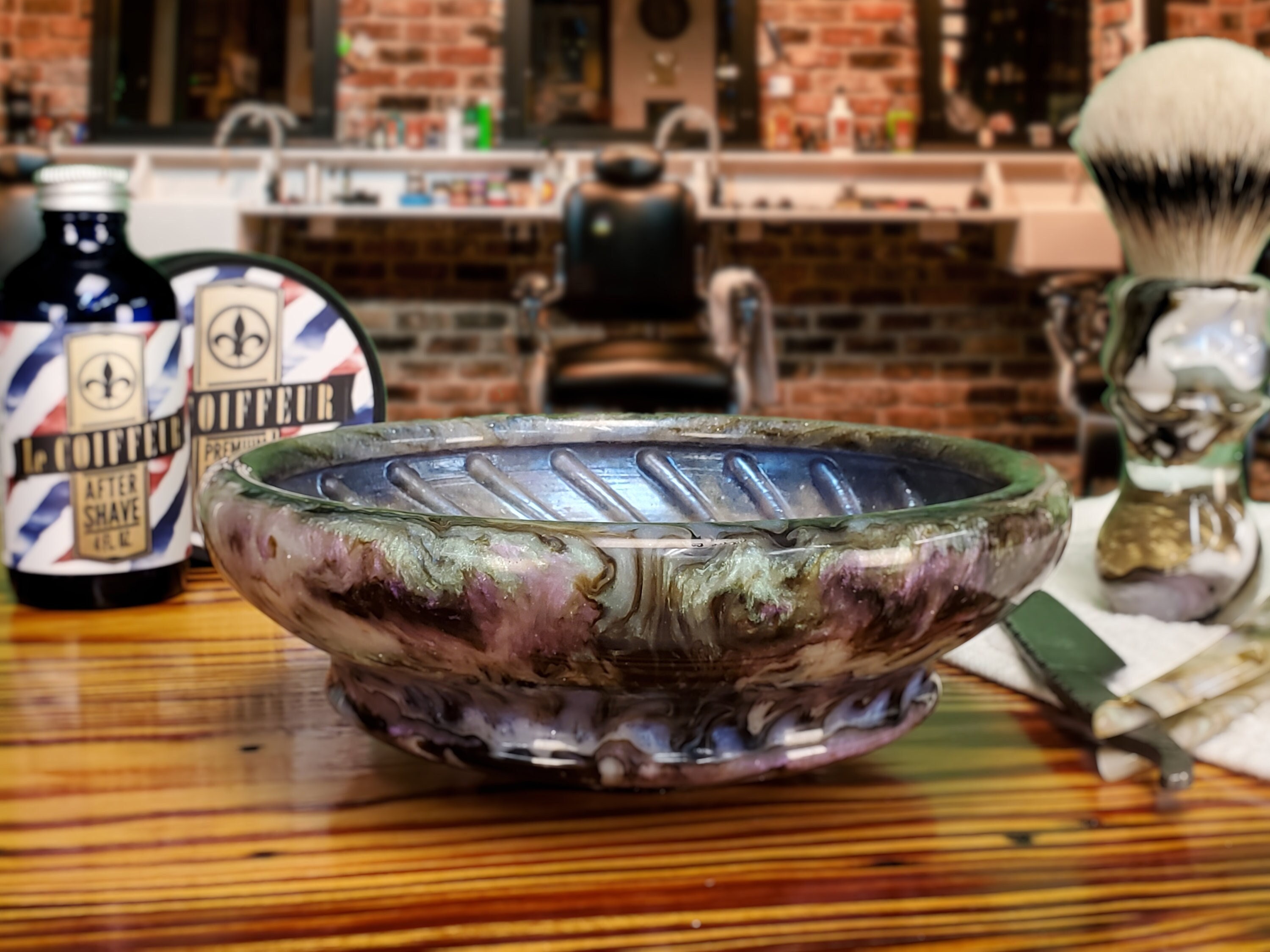 The "Abalone"  Textured Wet Shaving Lathering Dish, Pre-Order