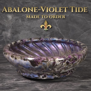 Abalone - Violet Tide | Shaving Lathering Bowl | CaYuen Workshop | Made to Order | Ships in 2-4 Weeks