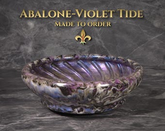 Abalone - Violet Tide | Shaving Lathering Bowl | CaYuen Workshop | Made to Order | Ships in 2-4 Weeks
