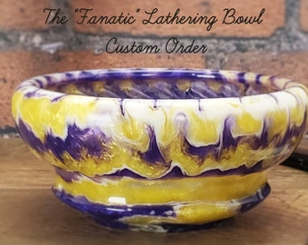 The "Fanatic"  Textured Wet Shaving Lathering Dish, Custom Pre-Order