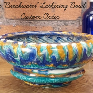 The &quot;Breakwater&quot;  Textured Wet Shaving Lathering Dish, Custom Pre-Order