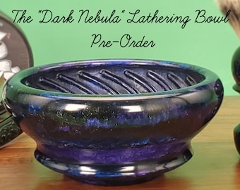 The "Dark Nebula"  Textured Wet Shaving Lathering Dish, Pre-Order