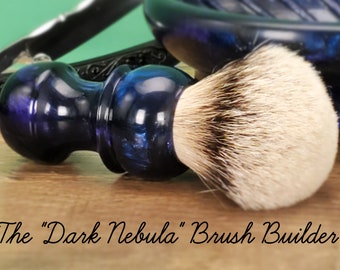 The "Dark Nebula"  Shaving Brush Builder | Made to Order