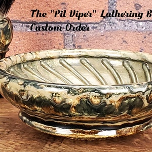 The &quot;Pit Viper&quot;  Textured Wet Shaving Lathering Dish, Pre-Order