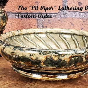 The "Pit Viper"  Textured Wet Shaving Lathering Dish, Pre-Order